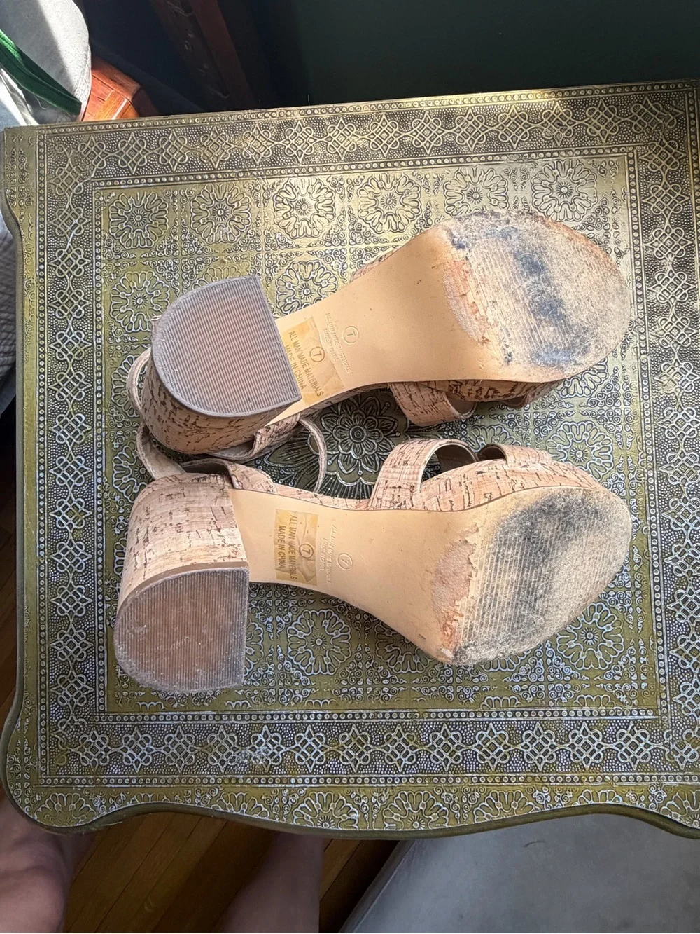 Lulu's Natural Cork Crisscross Platform Wedges